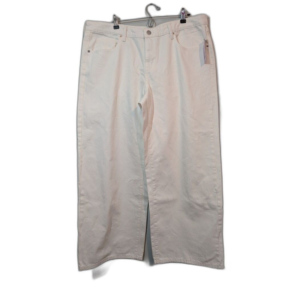 Wild Fable - Women's Low-Rise Baggy Jeans Rigid - White Size 17/R